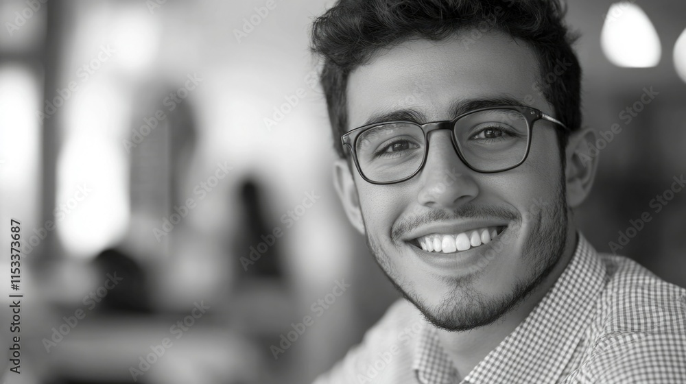 Fototapeta premium Smiling young man with glasses