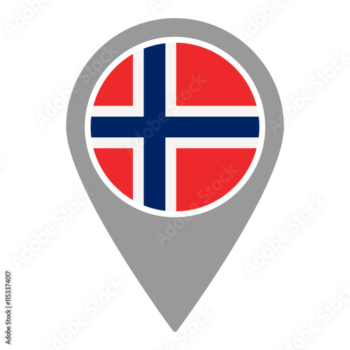 Free Download Norway flag location pin, flag application, Flag on Location Pin, graphic design, map pointer, vector illustration. - GFXLoad