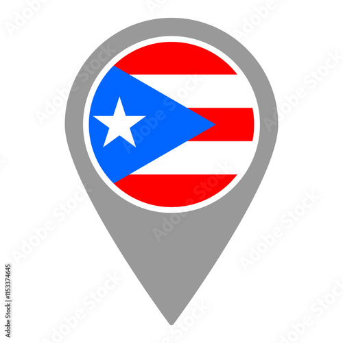 Free Download Puerto Rico flag location pin, flag application, Flag on Location Pin, graphic design, map pointer, vector illustration. - GFXLoad
