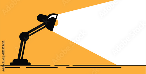 Table Lamp with Shining Light. Technology and lighting equipment vector art