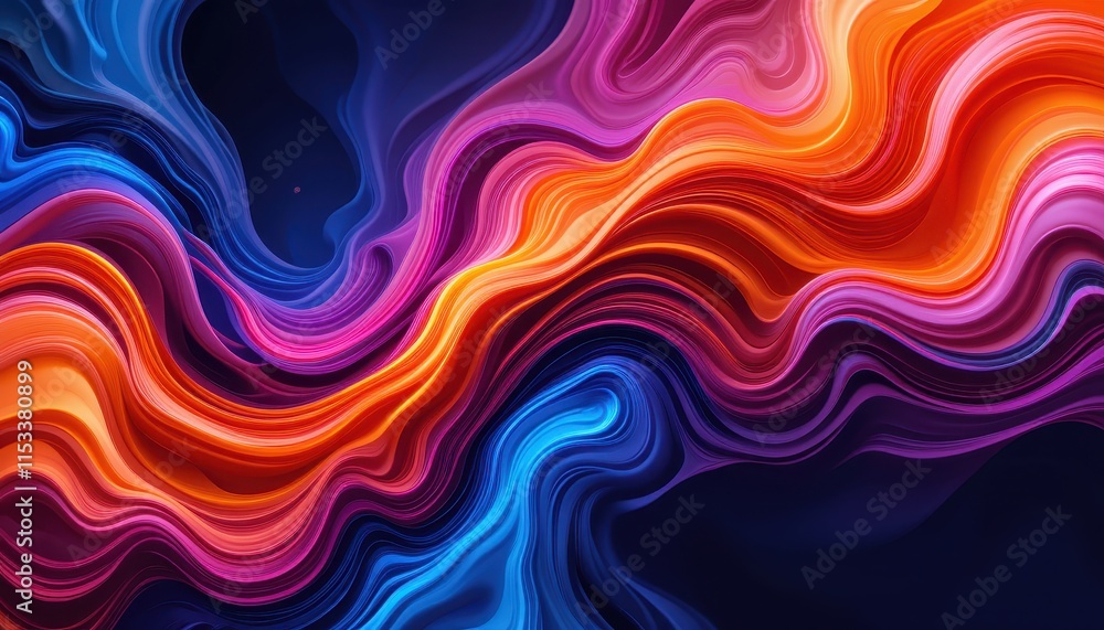 Abstract Colorful Swirling Waves Design Abstract Colorful Swirling Waves Design
