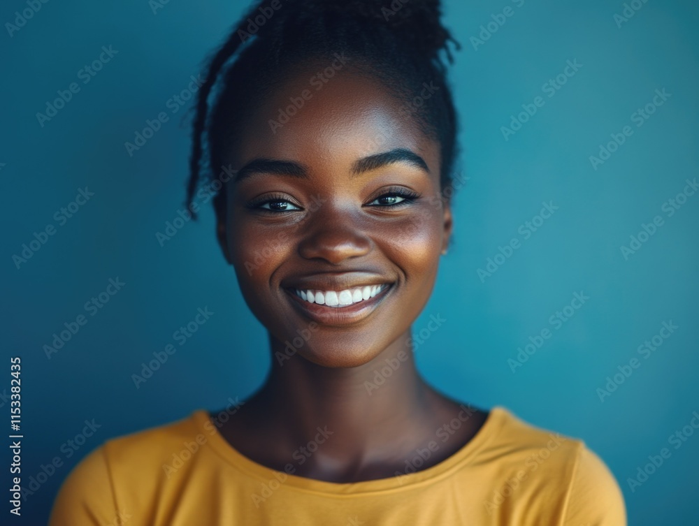 African-American woman smiling at camera African-American woman smiling at camera