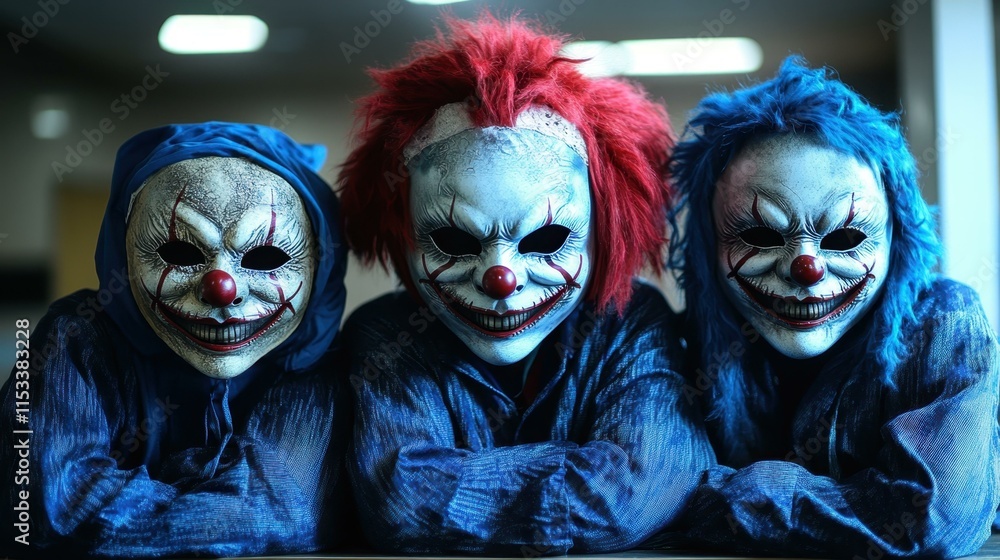 Festive carnival masks Playful clown mask with oversized Festive carnival masks Playful clown mask with oversized