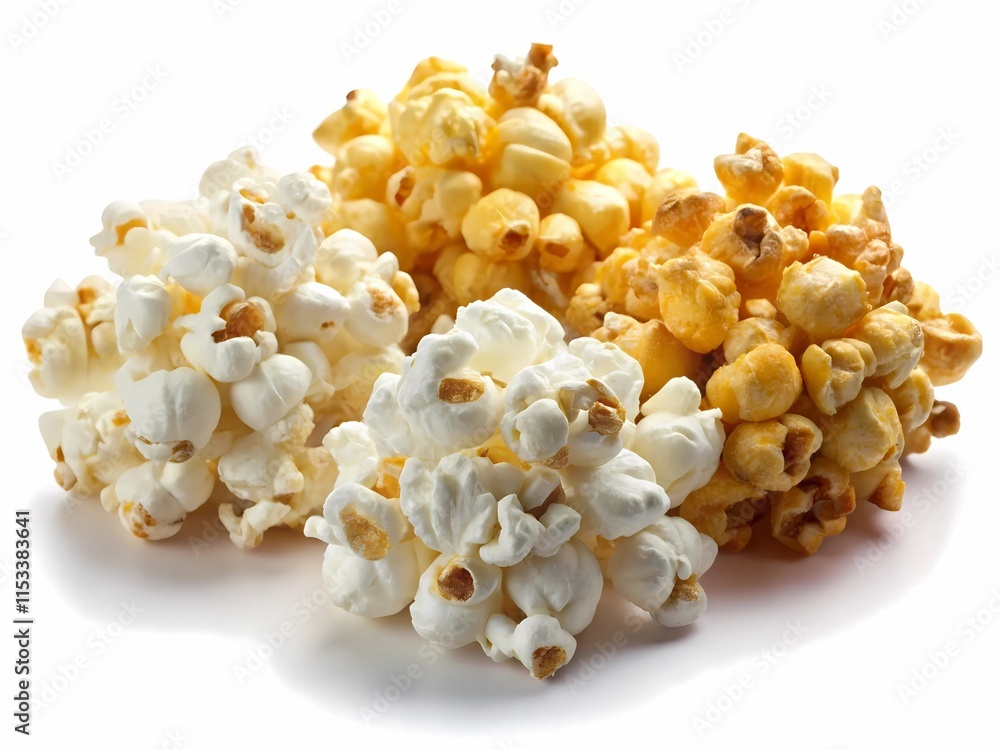 Popcorn close-up isolated on white background. Popcorn close-up isolated on white background.