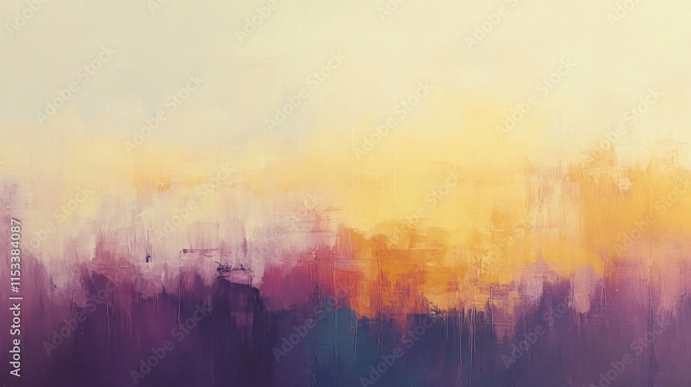 Fototapeta premium Abstract Landscape Painting in Warm and Cool Tones