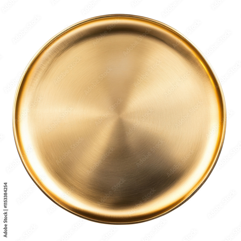 Elegant Gold Circular Plate with Smooth Reflective Surface Elegant Gold Circular Plate with Smooth Reflective Surface