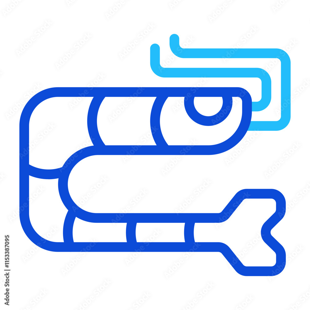 Fototapeta premium Shrimp Duoline Icon