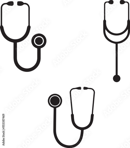 Minimalist Stethoscope Icons for Healthcare Design