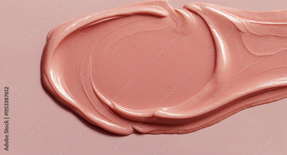 Various shades of pink and beige makeup foundation or cream smeared on a flat surface Various shades of pink and beige makeup foundation or cream smeared on a flat surface