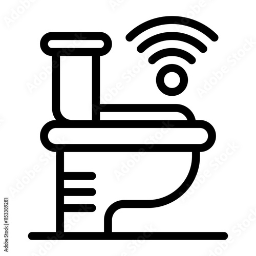 Smart Toilet Line Icon