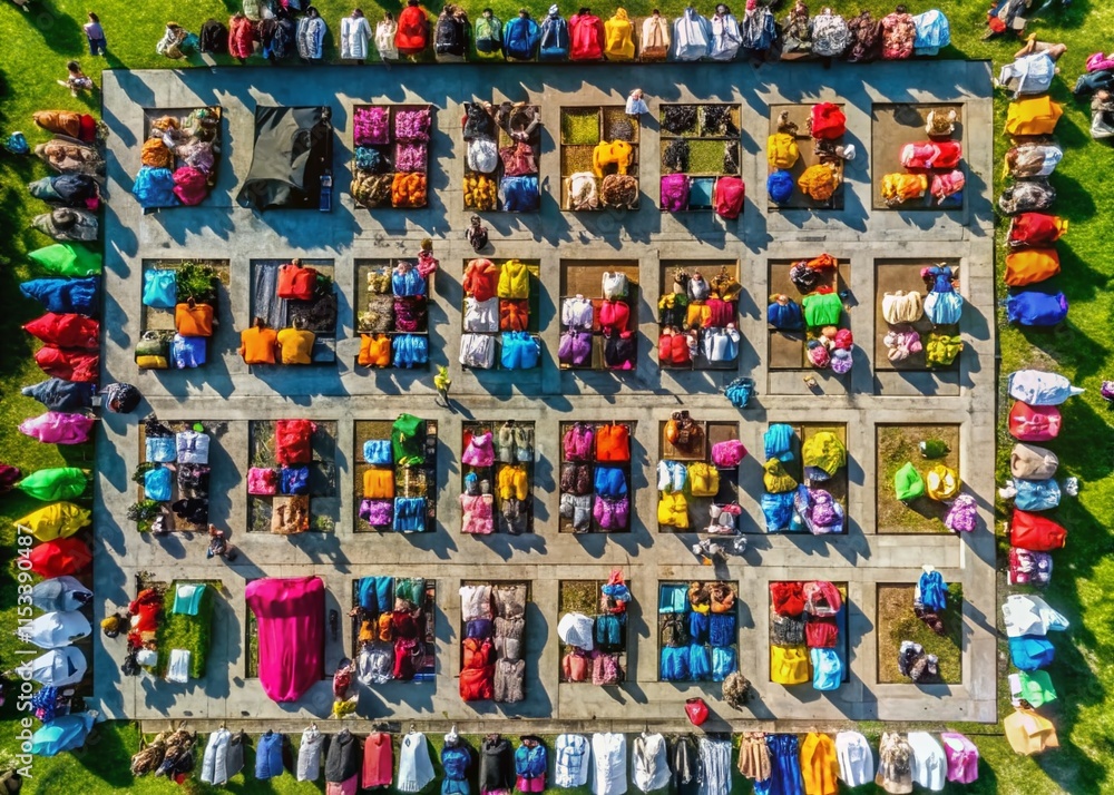 Aerial View Fashion Sale Event: Square Social Media Post Template Aerial View Fashion Sale Event: Square Social Media Post Template