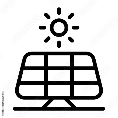 Solar Panel Line Icon