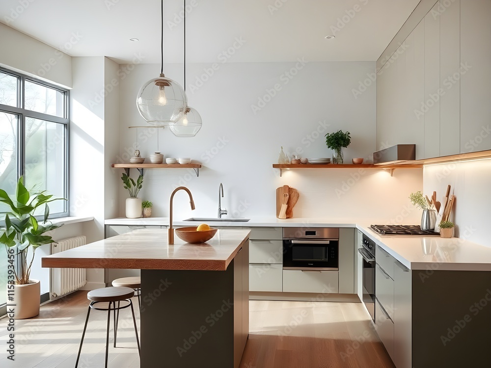 Fototapeta premium modern kitchen in house