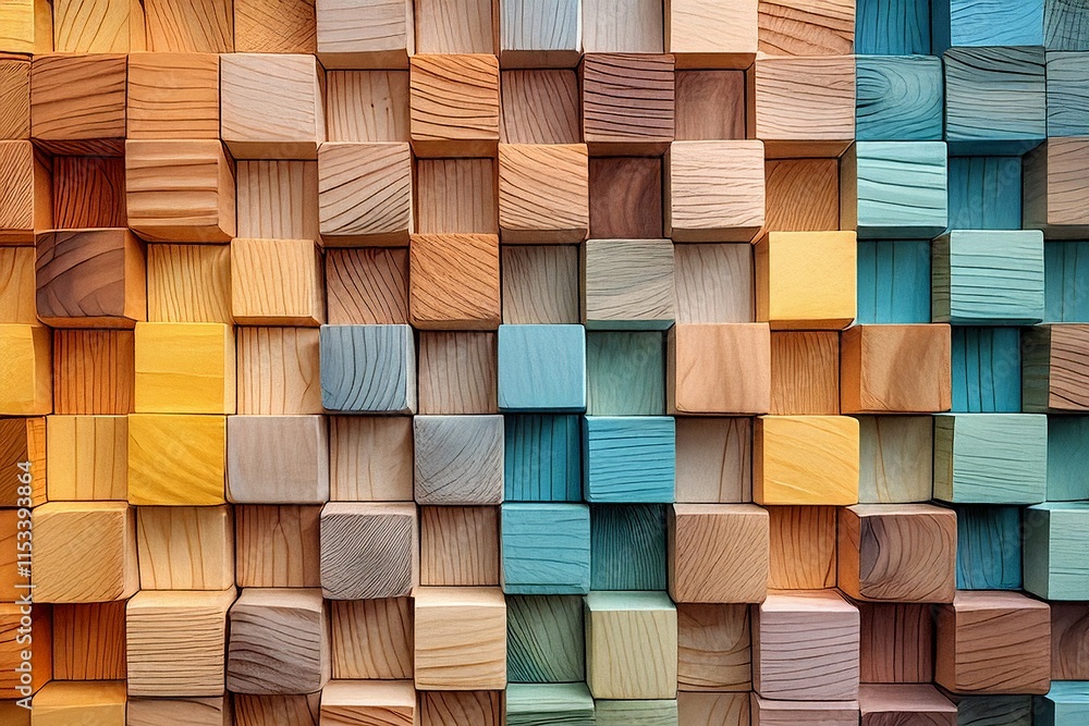 Colorful wooden cube wall texture background. (36) Colorful wooden cube wall texture background. (36)