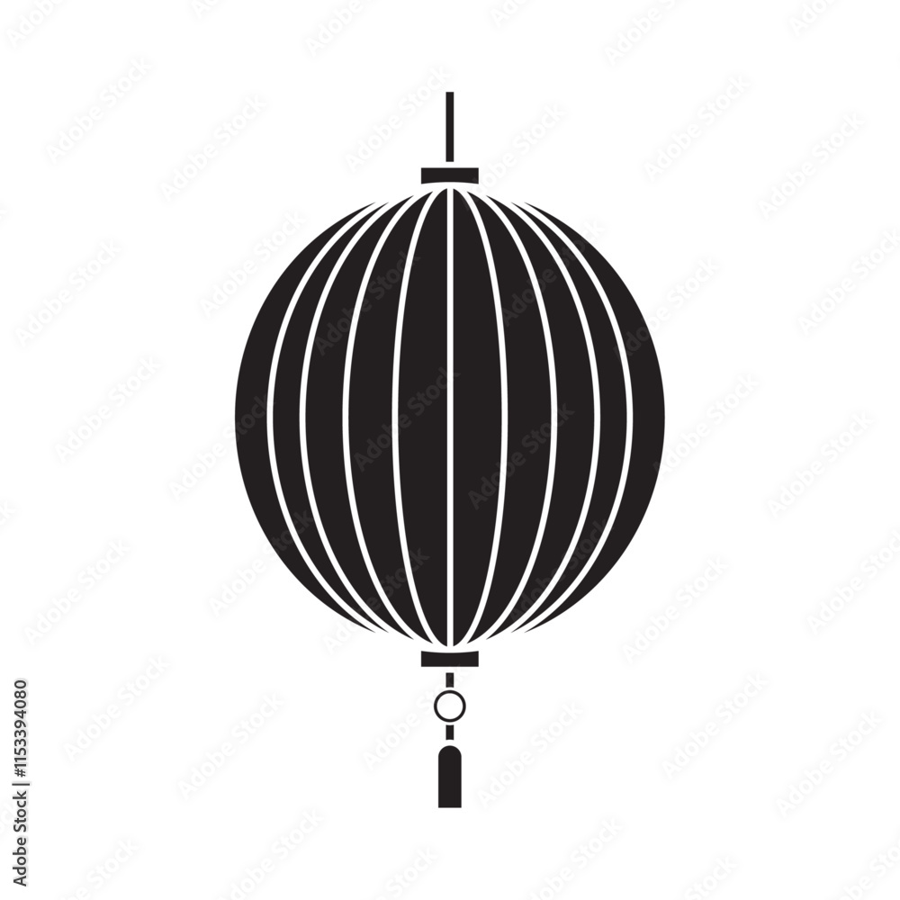 Obraz premium chinese lantern flat icon vector