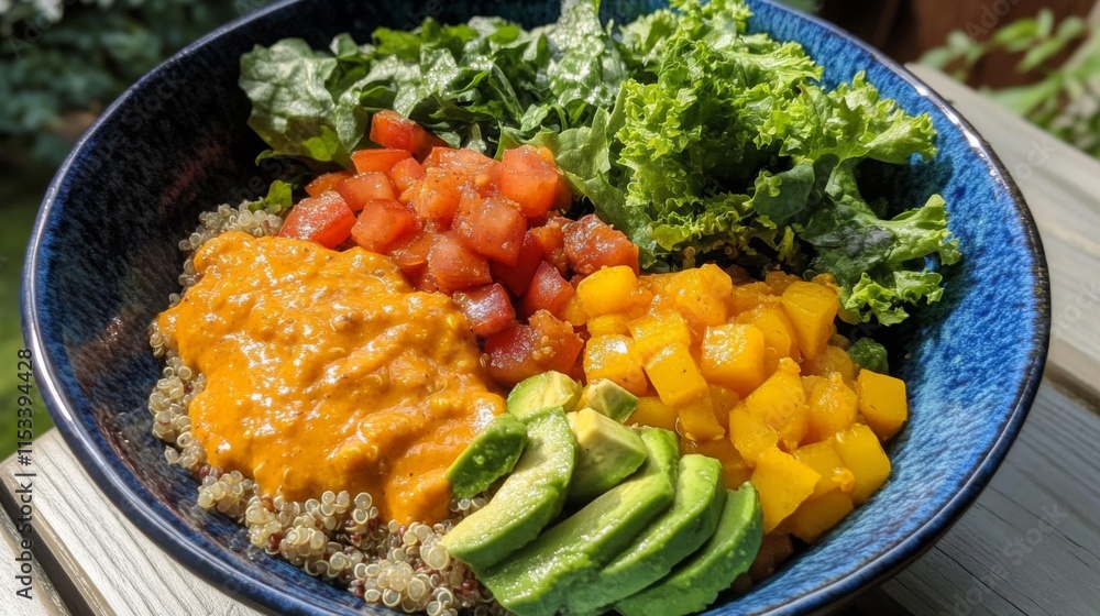 Vibrant Quinoa Bowl With Avocado And Roasted Vegetables Vibrant Quinoa Bowl With Avocado And Roasted Vegetables