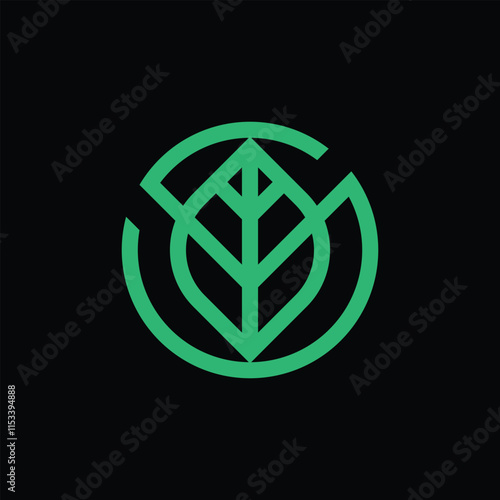 Letter S natural leaf tree logo design vector template