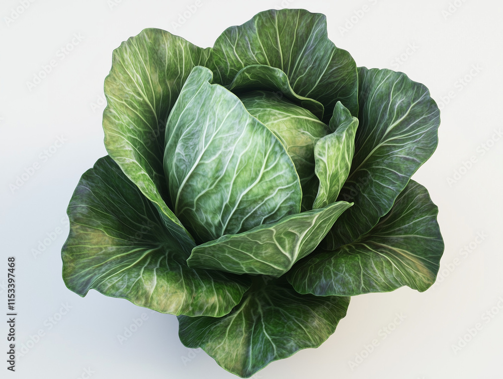 Obraz premium green cabbage isolated on white
