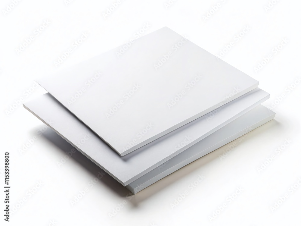 Two Blank Paper Sheets Isolated on White Background - Clipping Path Included Two Blank Paper Sheets Isolated on White Background - Clipping Path Included