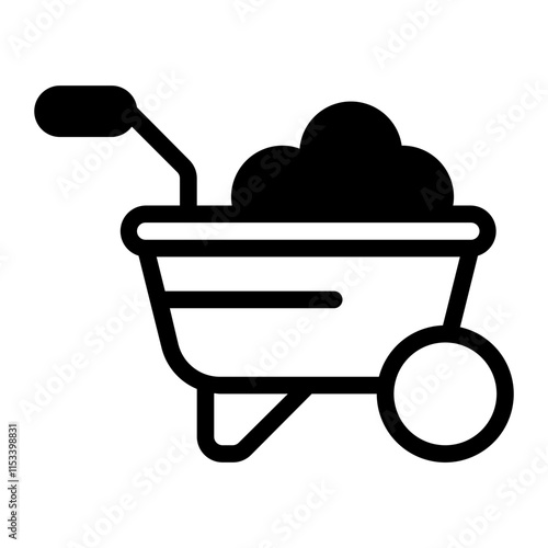 Wheelbarrow Glyph Icon