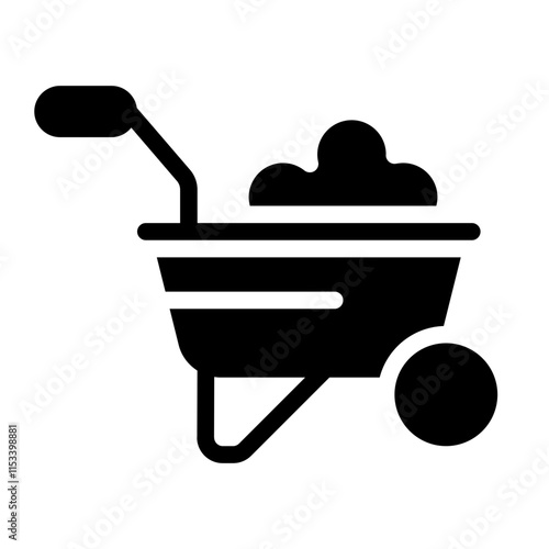 Wheelbarrow Solid Icon