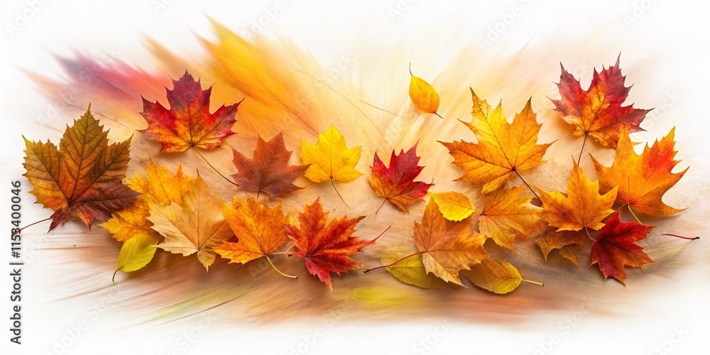 Autumn Leaves Long Exposure: Warm Fall Colors, Textured Forest Elements, Hand-Drawn Illustration Autumn Leaves Long Exposure: Warm Fall Colors, Textured Forest Elements, Hand-Drawn Illustration