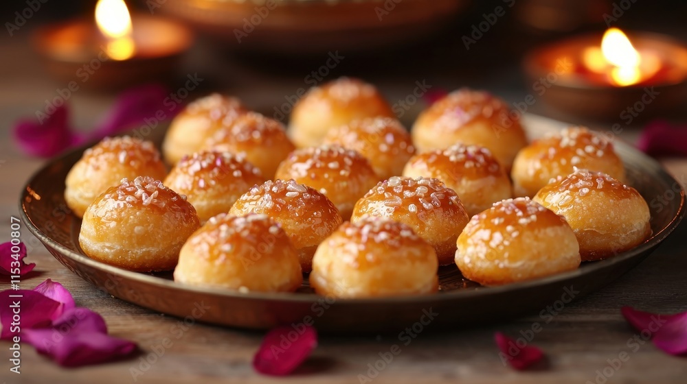 Festive sweet treats indian kitchen food photography warm atmosphere close-up celebration delights Festive sweet treats indian kitchen food photography warm atmosphere close-up celebration delights