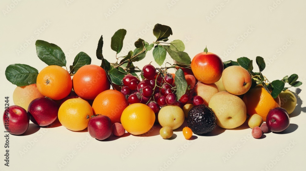 A Colorful Collection Of Fresh Ripe Fruits A Colorful Collection Of Fresh Ripe Fruits