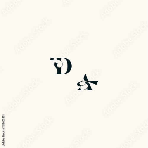 bold and hairline initial wedding monogram elegant AD fancy curve logo letter