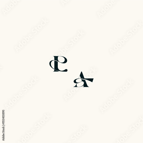 bold and hairline initial wedding monogram elegant AI fancy curve logo letter