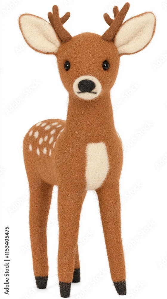 Adorable Felt Deer Ornament Handmade Brown White Spots Cute Animal Figurine Winter De Adorable Felt Deer Ornament Handmade Brown White Spots Cute Animal Figurine Winter De