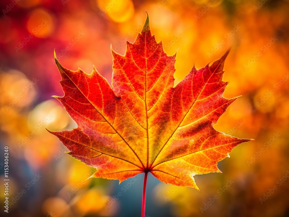 Vibrant Autumn Maple Leaf Close-Up: Nature's Fall Color Change Vibrant Autumn Maple Leaf Close-Up: Nature's Fall Color Change