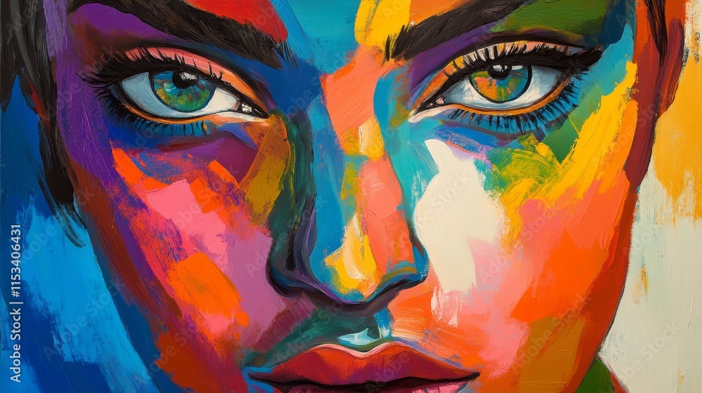 Fototapeta premium colorful art, vibrant painting, abstract design, bold hues, creative expression