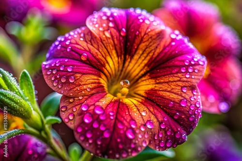 Vibrant Calibrachoa Petals - Macro Flower Photography Stock Image photo