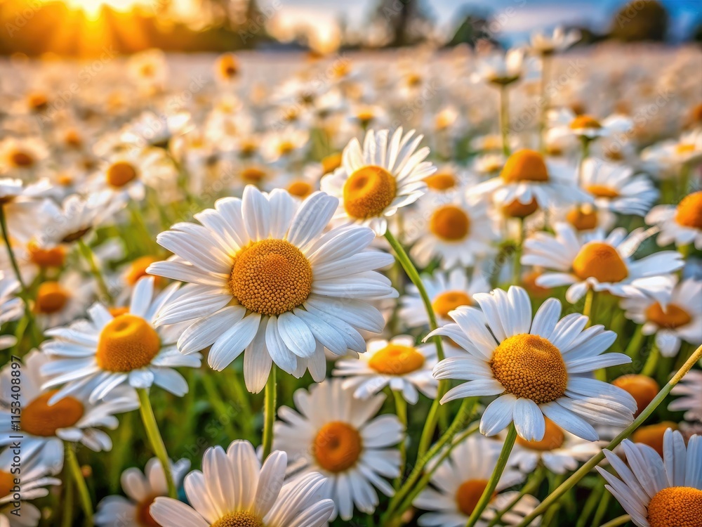 Detailed texture and high-resolution image of a vibrant daisy meadow. Detailed texture and high-resolution image of a vibrant daisy meadow.