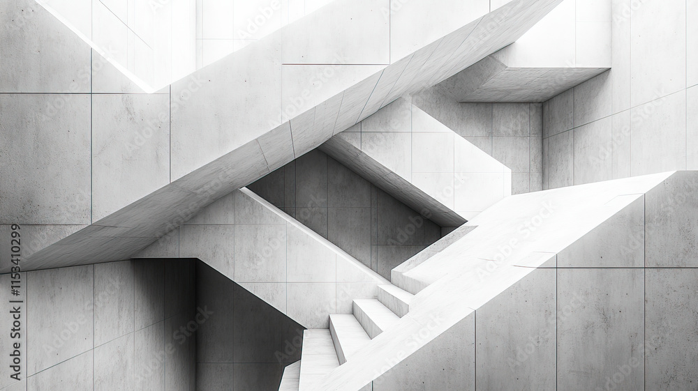 Abstract geometric architectural composition with cubic structures and textured surfaces. Abstract geometric architectural composition with cubic structures and textured surfaces.
