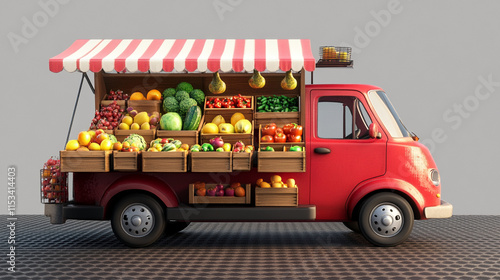 CARTOON VAN FOR SALE OF FRUIT AND VEGETABLES