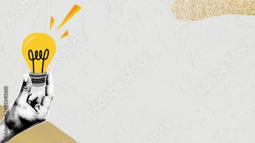 Trendy halftone collage of business or idea concept. 