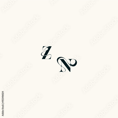 bold and hairline initial wedding monogram elegant NZ fancy curve logo letter