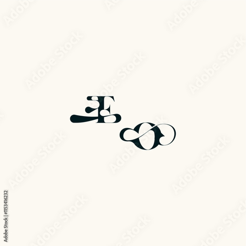 bold and hairline initial wedding monogram elegant OF fancy curve logo letter