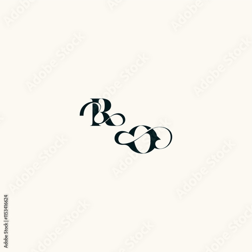 bold and hairline initial wedding monogram elegant OR fancy curve logo letter
