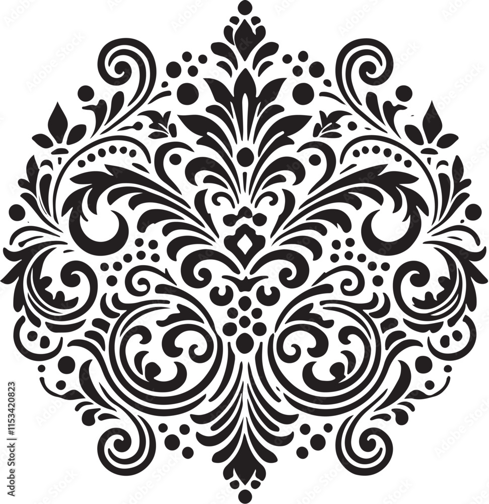 Ornamental Pattern Silhouette Vector Icon Illustration
Ornamental Pattern Silhouette Vector Icon Illustration