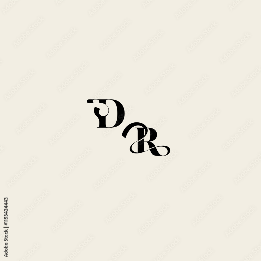 bold and hairline initial wedding monogram elegant RD fancy curve logo letter bold and hairline initial wedding monogram elegant RD fancy curve logo letter