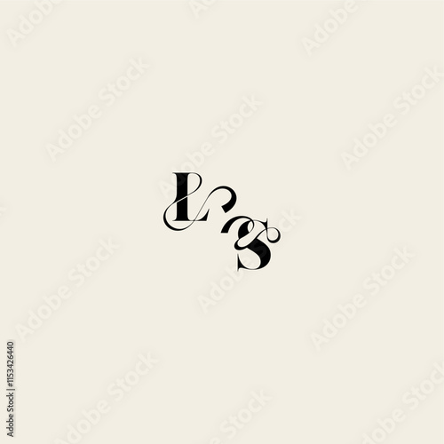 bold and hairline initial wedding monogram elegant SL fancy curve logo letter