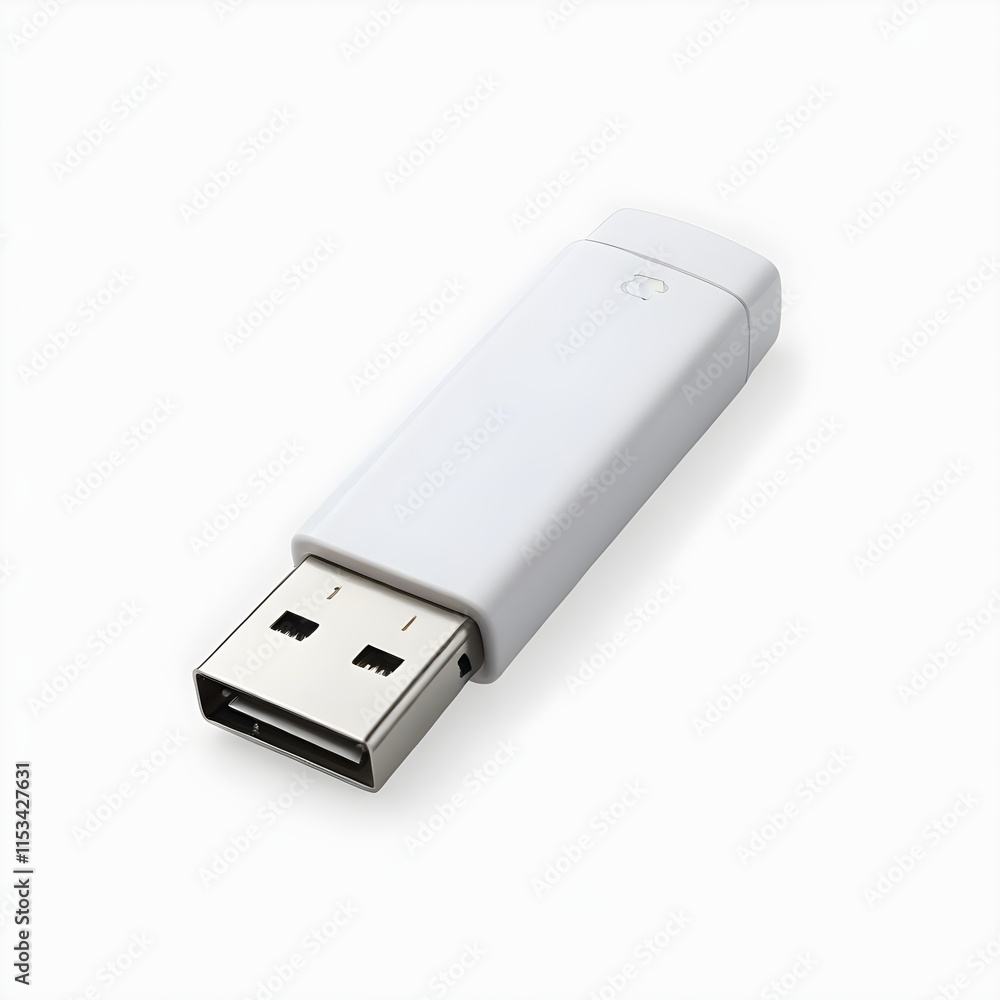 White USB mockup flash drive White USB mockup flash drive