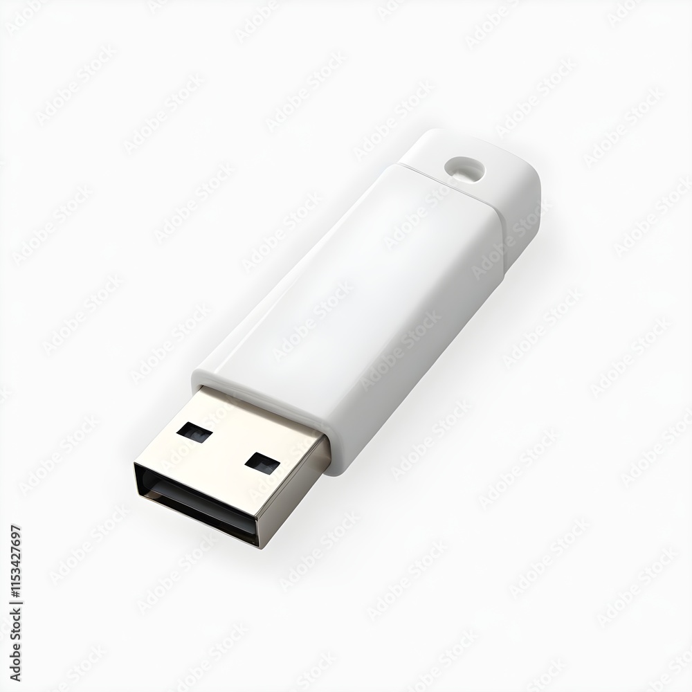 White USB mockup flash drive White USB mockup flash drive