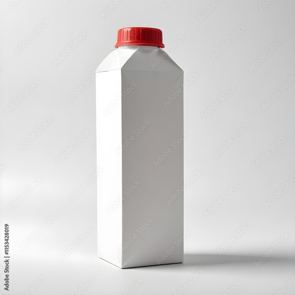 A white carton container with a cap, likely containing some kind of liquid A white carton container with a cap, likely containing some kind of liquid