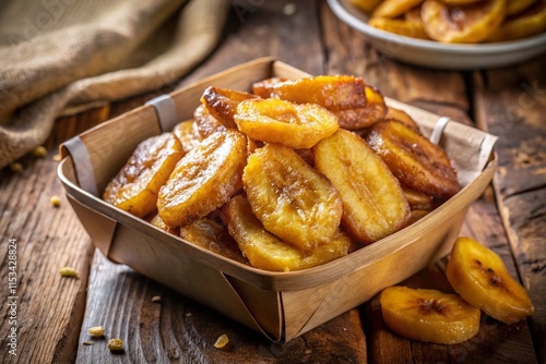 Delicious Fried Bananas in Appealing Packaging - Stock Photo photo