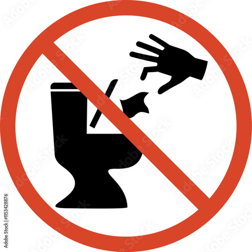 Design of no throw garbage in the toilet sign