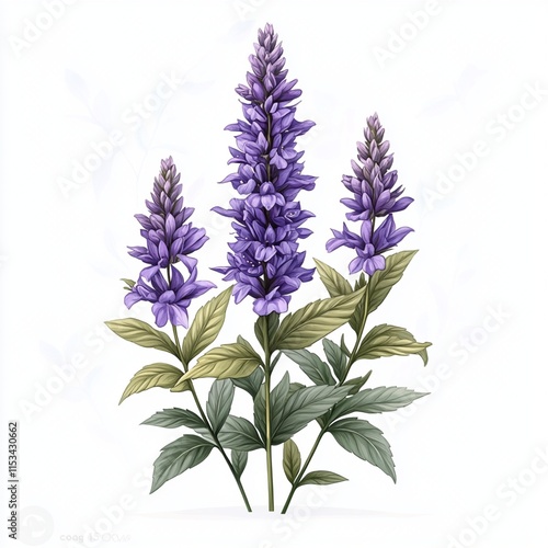 Wallpaper Mural A representation of vervain isolated with a white background. Torontodigital.ca